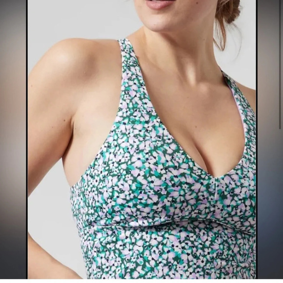 New Athleta plunging tankini top size small cup size d to dd camo flora gables. - Picture 3 of 7